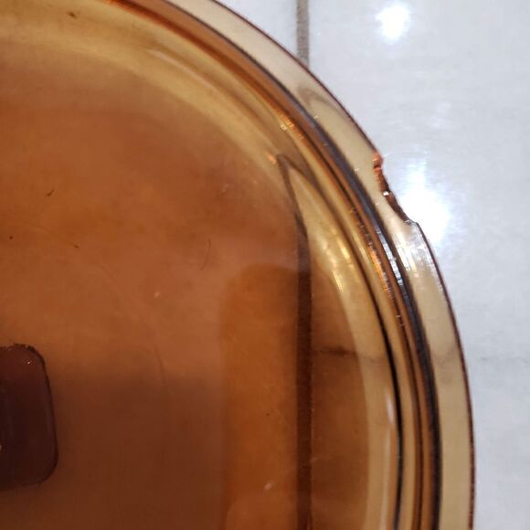 Vintage Anchor Ovenware Amber Brown Casserole Dish w/Lid & Basket 1.5 Qt - Picture 6 of 14